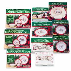 Vtg 1999 Royal Seasons Snowman Christmas Dishes 67 Piece Dinner Set 