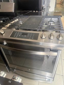 Ge gas range stainless steel slide in stove