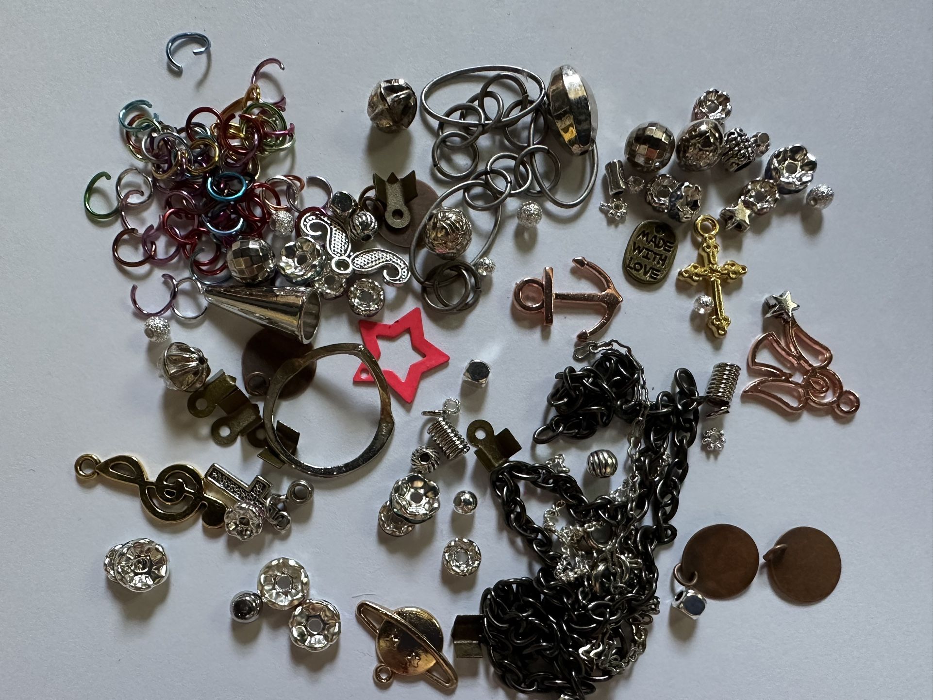 Mixed Metal Charms, Spacers, Caps, And More