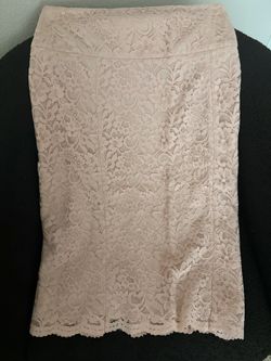 Light Pink Lace Pencil Skirt
