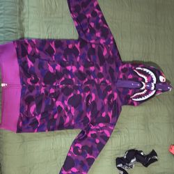 Bathing ape zip up sweater