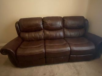 Oversized, reclining sofa, fake leather