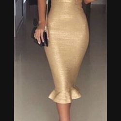 Golden Bandage Dress 