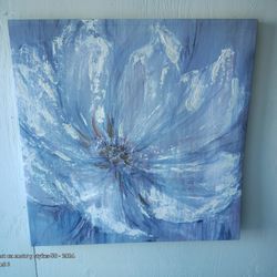 Huge Original Flower Canvas Painting Signed And Numbered On Back