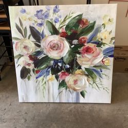 Beautiful Floral Wall Art.  36”x36”