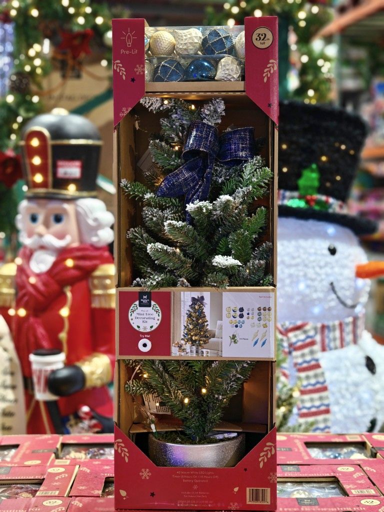 Mini Christmas Tree With Ornaments Blues & Golds