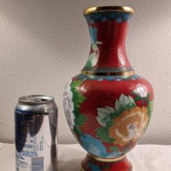 Chinese cloisonne vase. 10 inches tall.