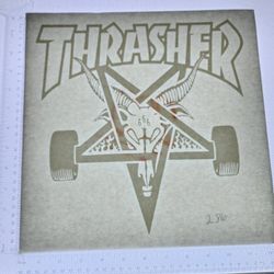 Iron On Heat Transfer  Good For T-shirts Sweaters Jackets T Shirt Design Size Is About 12x10 Thrasher  #286