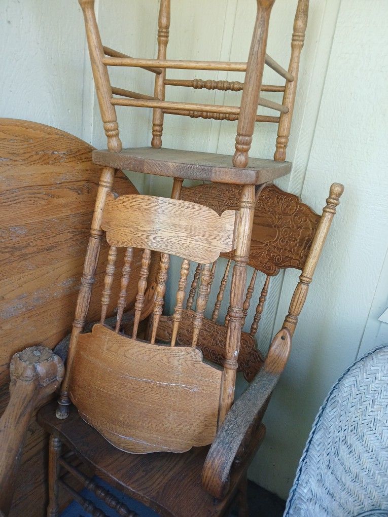 Free Antique Chairs And Vintage Table.