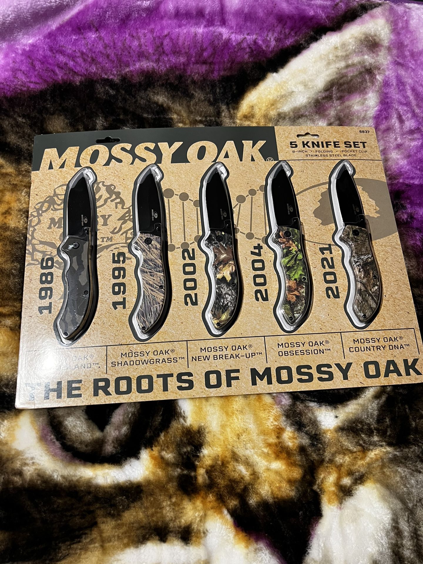 The Roots of Mossy Oak 5 Piece Pocket Knife Set 