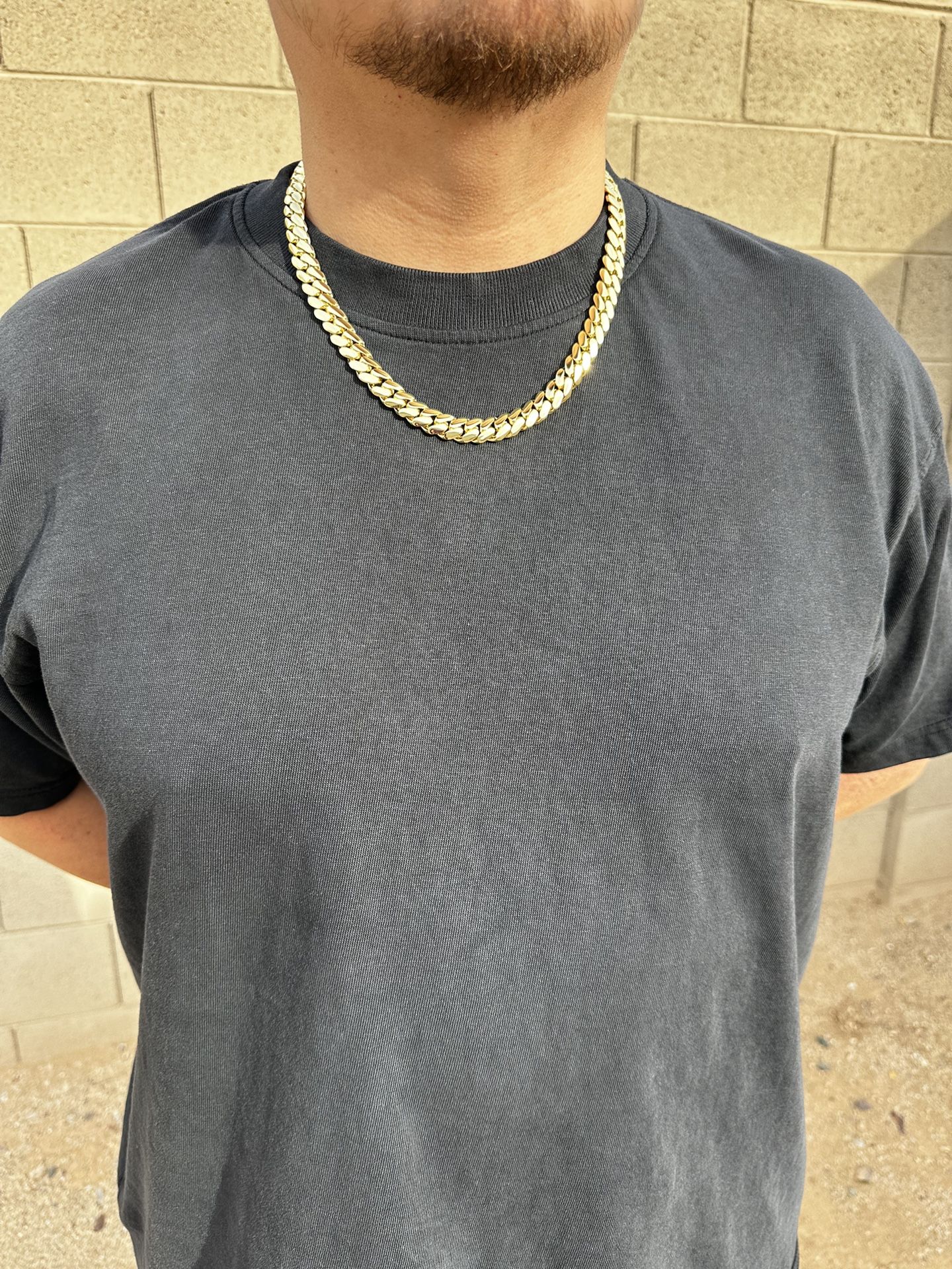 14k Solid Gold Plated Miami Cuban Link