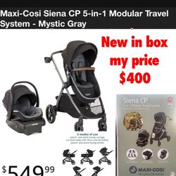 New in box The Maxi-Cosi Siena Modular Travel System, $400 Firm no lower Cash only East Palmdale  off 47th &R8 Address will be provide when ready to c