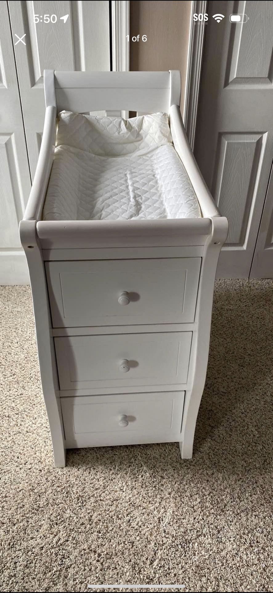 Changing Table With 3 Drawers