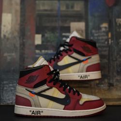 100% Authentic Off White x Jordan 1 High Chicago Size 9.5