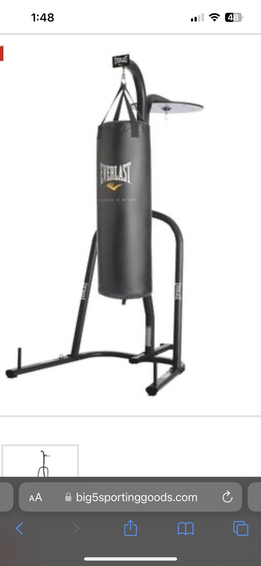 Everlast Punching Bag And Stand W/ Speed bag