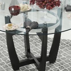 Glass Round Dining Kitchen Table 