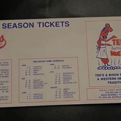 Buffalo Bisons 1989 Complete Season Ticket Book 