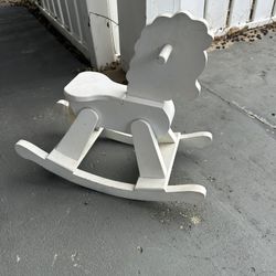Super Cute Small Wooden Rocking Horse Toy Or Decor