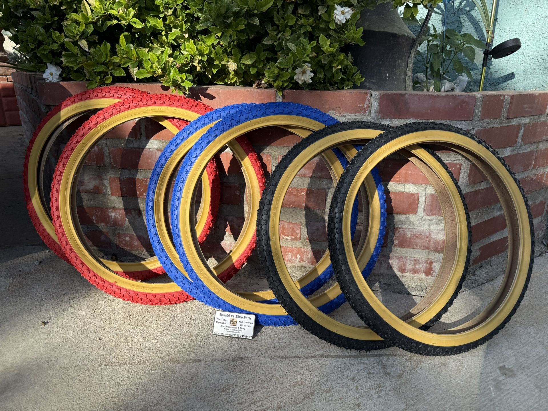 BRAND NEW 20 INCH GUM WALL TIRES $25 THE SET FIRM ALL SALES FINAL