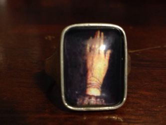 925 sterling silver hand ring size 7 1/2 grams 10.9