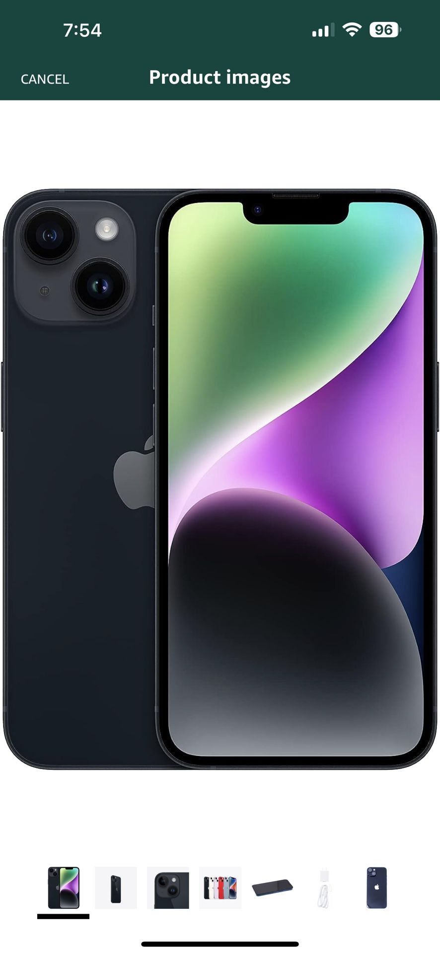 Apple iPhone 14, 128GB, Midnight - Unlocked