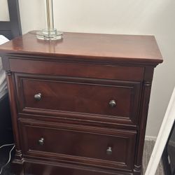 2 Antique Wooden Vintage Nightstands With Built In Jewelry Box