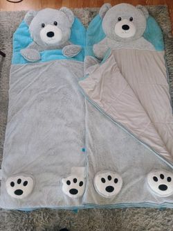 2 Soft Zip Up Sleeping Bags