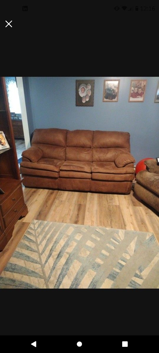 Microfiber Sleeper Sofa 79" Brown