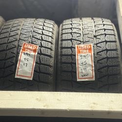 Staggered Set Of Snow Tires