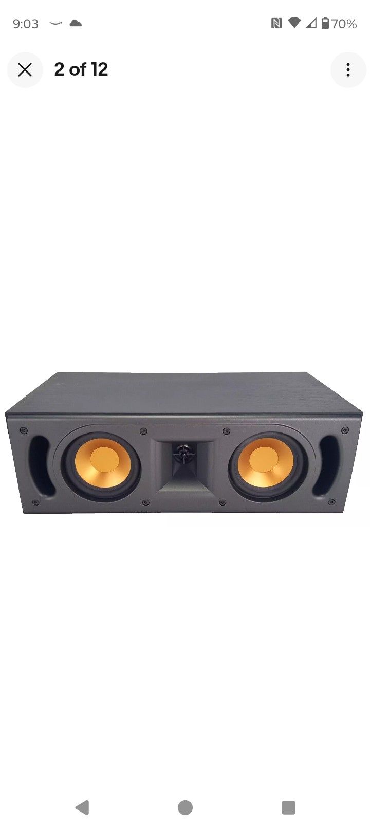 Klipsch RC-10 Center Speaker- Black Wood - 75 W, 8-Ohms