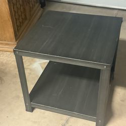 End Table Dark Gray Metal Outdoor/Indoor