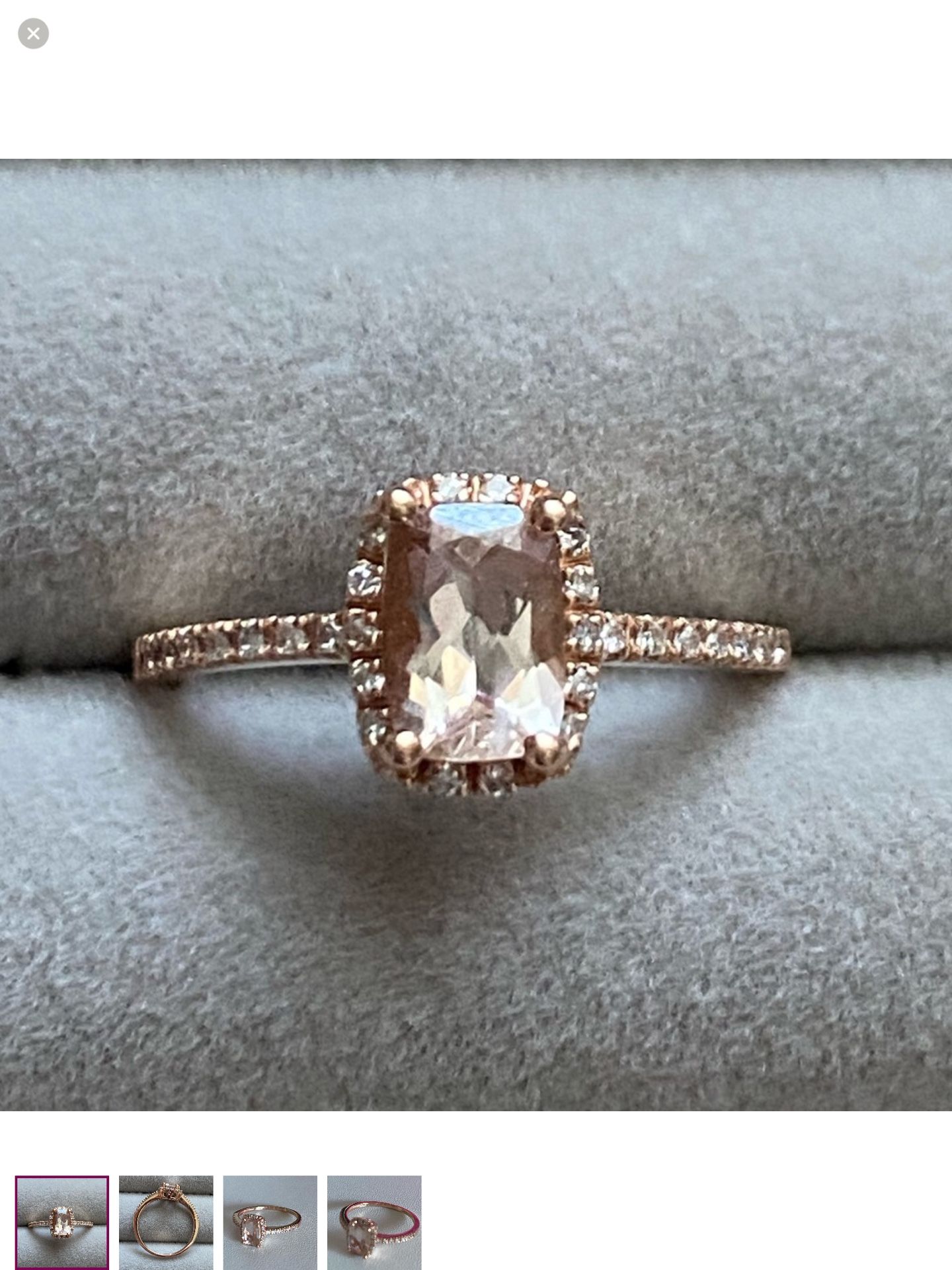 14k Morganite Diamond Ring
