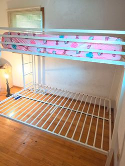 White Metal Bunk Bed Frame
