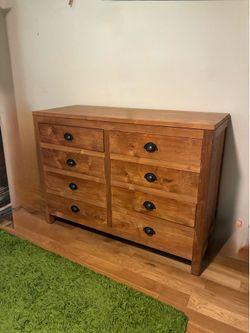 Rustic Solid Wood 8-Drawer Dresser