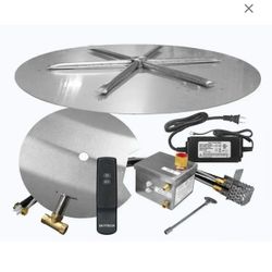 AWS Ignition 26 Inch Flat Stainless Steel Round Burner Kit by Firegear