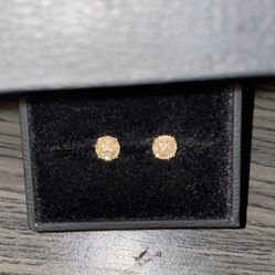 VVS Diamond 14k Gold Earrings Unisex 1/2 Ct Round Diamond Studs 14k Yellow Gold