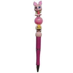 Piglet Disney Dorables Custom Beaded Ballpoint Twist Pen Pink
