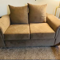 Brown Suede Couch Set