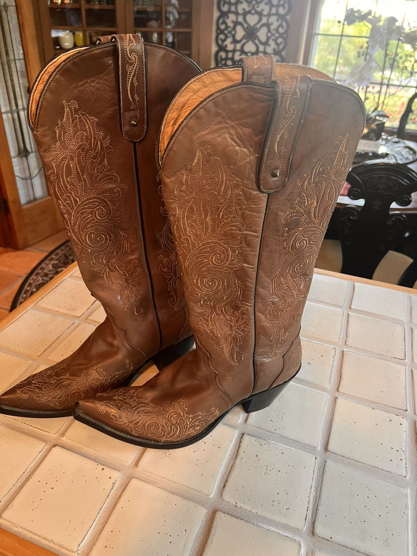Sterling River Leather Women’s Cowboy Boots SZ 9