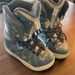 Crazy Creek snowboard boots Adult Mens US size 51/2 5.5 Blue Green Tan