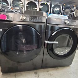 New Samsung Electric 220volt Stackable Dryer And Used Large Capacity 5.0cu Ft Front Load Washer Set