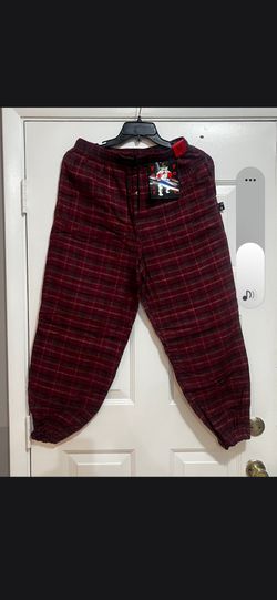 Red Plaid Flannel Jogger Pajama Pants Size Medium