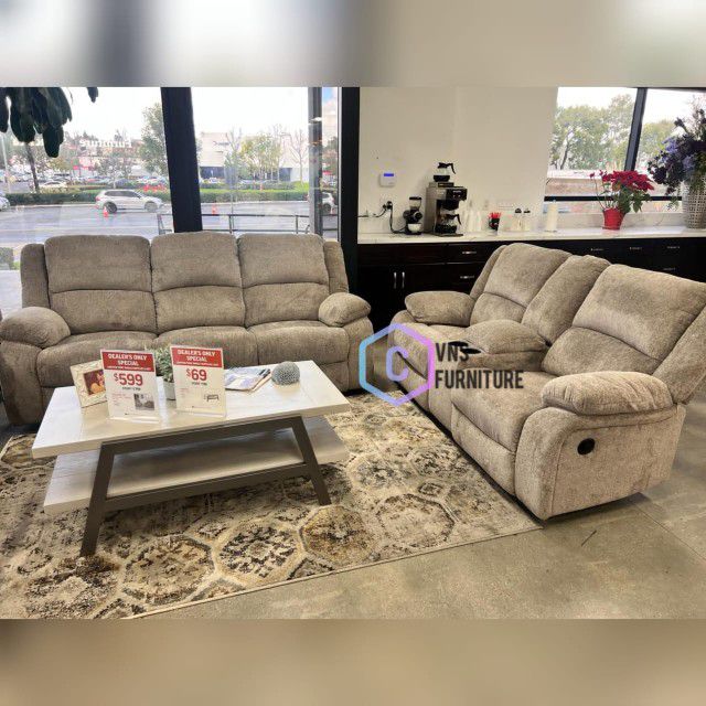 2Pc Recliner sofa sets Sofa and loveseat Living room couch