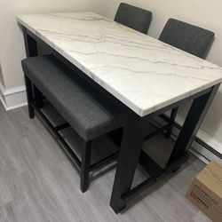 Grey Marble Dining Room Table 