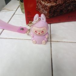 Mini Labubu Keychain Pink