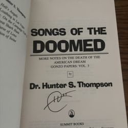 SIGNED Hunter S Thompson Book