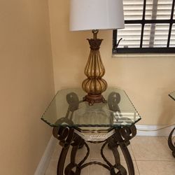FREE - Glass End Tables (2) and Lamp (1)