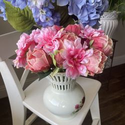 Pink Flowers & Vase