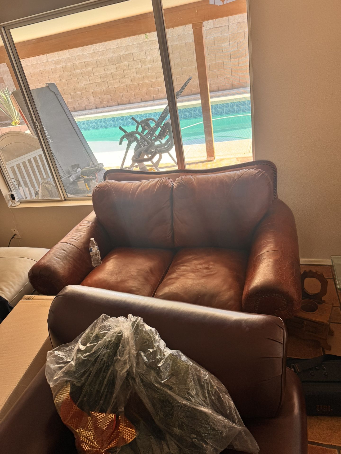 Leather Leather Sofa Plus Single
