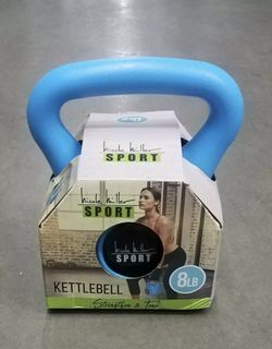 8lb Vinyl Kettlebell Nicole Miller Sport Blue Fitness Home Gym Hand Weight 8lbs